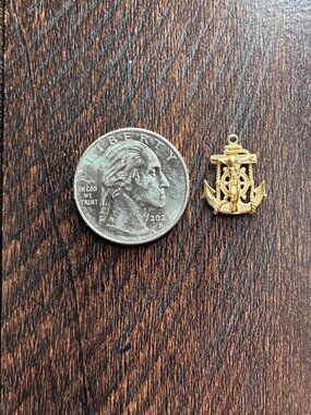 Mariners Cross Crucifix 14kt Yellow Gold Pendant, 1.0-Gram Weight, No Bale,